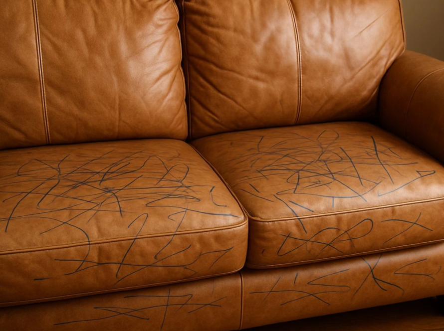 how to remove pen marks from leather couch